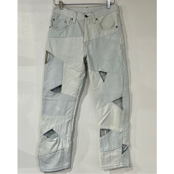 Levi's 501 Original Piece Denim Cropped Jeans Light Wash W27 L26 - Picture 6 of 11